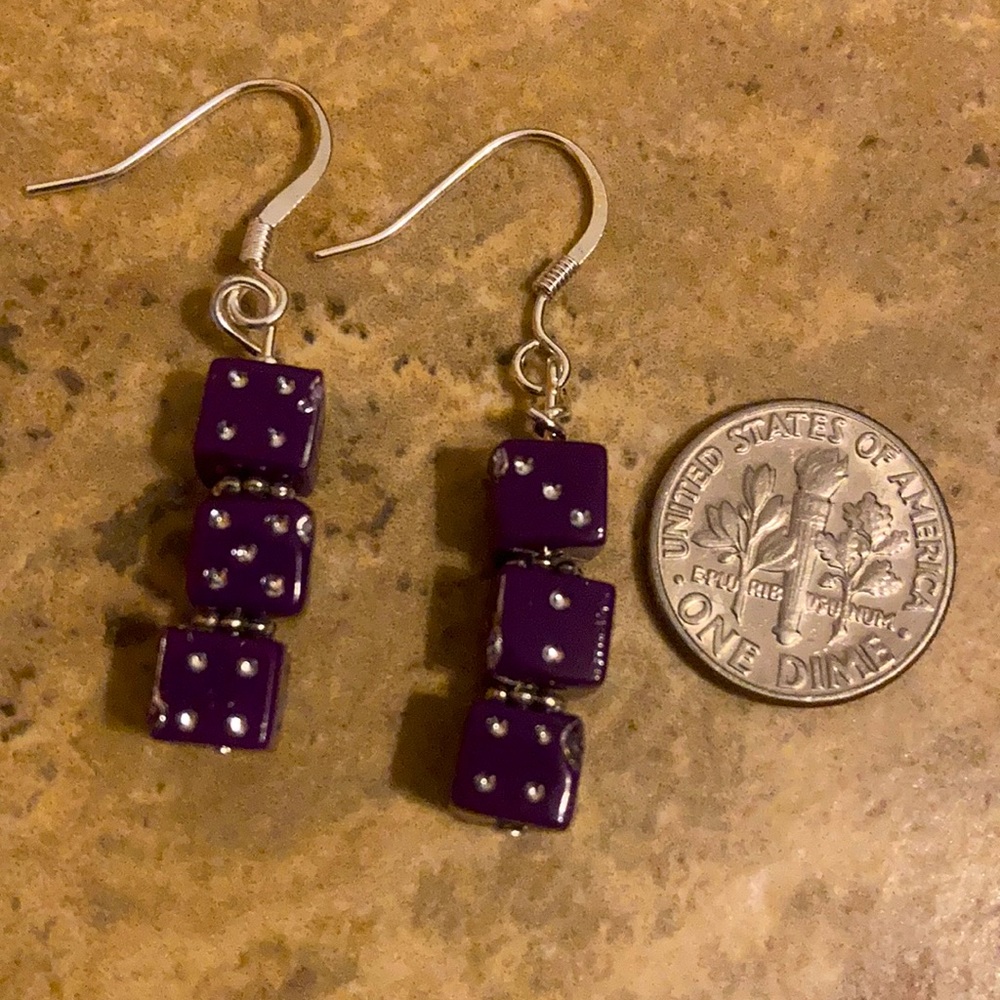 4/$20 Lucky triple dice earrings